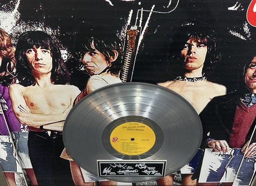 The Rolling Stones Sticky Fingers Platinum Record Framed 3D Facsimile Auto