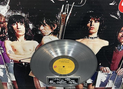 The Rolling Stones Sticky Fingers Platinum Record Framed 3D Facsimile Auto