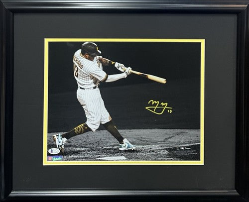 Manny Machado Signed 11x14 Framed Spotlight Photo Padres Autograph BAS COA