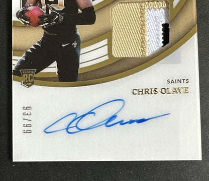 2022 PANINI IMMACULATE Chris Olave Rpa /99 Mint Auto Rookie 2 Auto 3 Color Patch