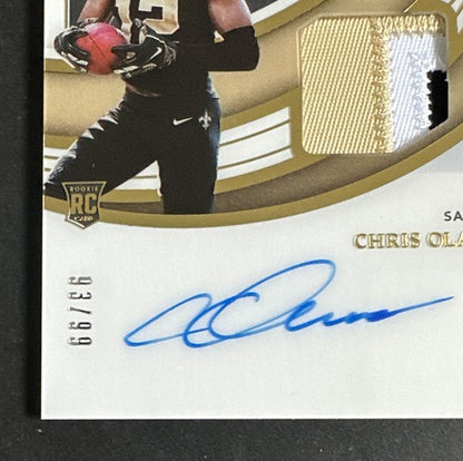 2022 PANINI IMMACULATE Chris Olave Rpa /99 Mint Auto Rookie 2 Auto 3 Color Patch
