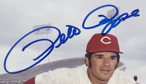 Pete Rose Signed 8x10 Framed Vintage Photo Reds Mint Autograph Old JSA COA