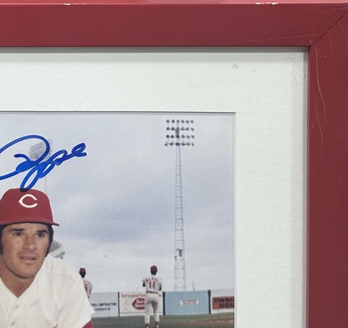 Pete Rose Signed 8x10 Framed Vintage Photo Reds Mint Autograph Old JSA COA