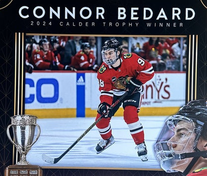 Connor Bedard Signed 16x20 Framed 2024 Calder Photo Blackhawks Auto Fanatics COA