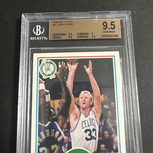 1990-91 Fleer #8 Larry Bird BGS 9.5 Gem Mint Beauty Hof Boston Celtics