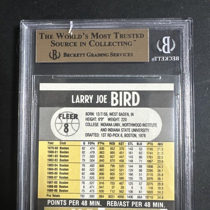 1990-91 Fleer #8 Larry Bird BGS 9.5 Gem Mint Beauty Hof Boston Celtics