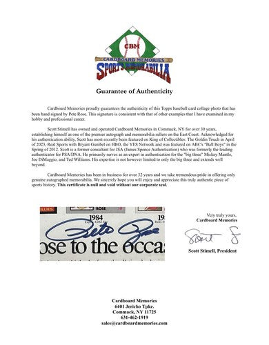 Pete Rose Signed Framed Baseball Card Photo Hertz Collage Hits Reds Auto COA