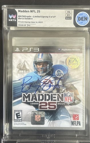 2013 Madden NFL 25 Video Game PS3 Limited /69 Barry Sanders Mint  Wata Sealed MT