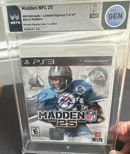 2013 Madden NFL 25 Video Game PS3 Limited /69 Barry Sanders Mint  Wata Sealed MT
