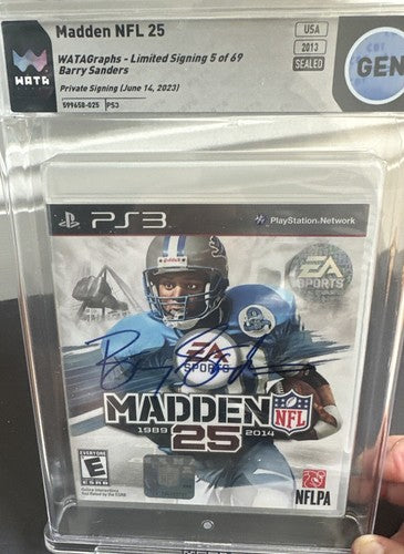 2013 Madden NFL 25 Video Game PS3 Limited /69 Barry Sanders Mint  Wata Sealed MT