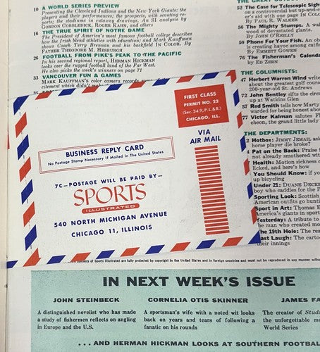 1954 Sports Illustrated 1st Year Complete Calvin Jones Iowa Newstand No Label
