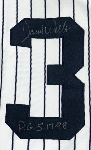 David Wells Signed 2014 Old Timers Majestic Game Used Yankees Jersey PG Auto COA