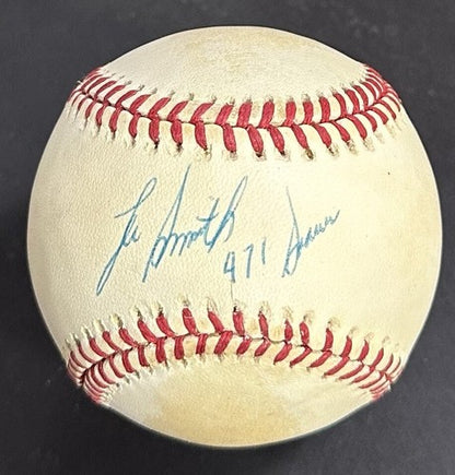 Lee Smith Signed Official AL Baseball 471 Saves Auto Cardinals Cubs PSA COA HOF