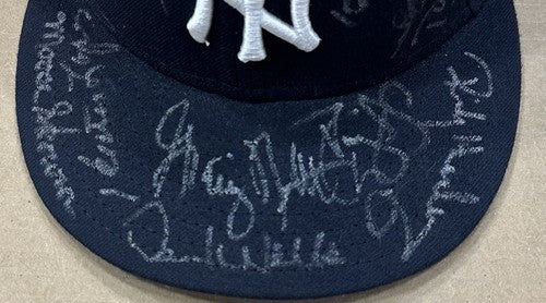 Yankees Signed Old Timers Day Hat Rickey Henderson David Wells Cone 12 Auto Coa