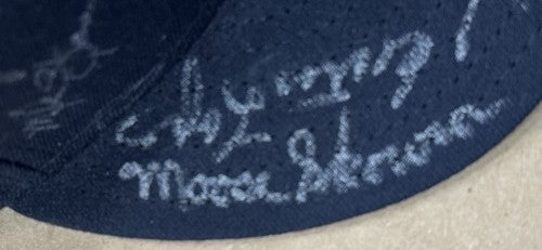 Yankees Signed Old Timers Day Hat Rickey Henderson David Wells Cone 12 Auto Coa