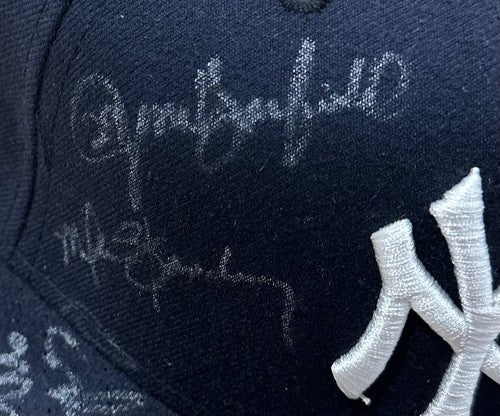 Yankees Signed Old Timers Day Hat Rickey Henderson David Wells Cone 12 Auto Coa