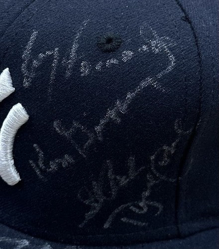 Yankees Signed Old Timers Day Hat Rickey Henderson David Wells Cone 12 Auto Coa