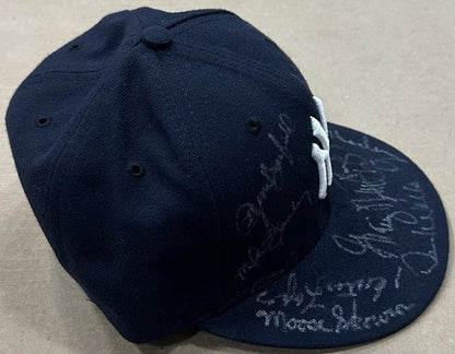Yankees Signed Old Timers Day Hat Rickey Henderson David Wells Cone 12 Auto Coa