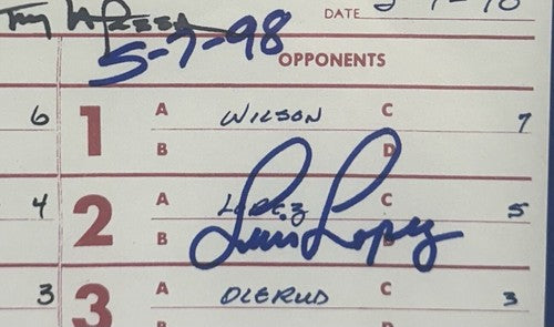 Mark McGwire Signed 1998 Official Lineup Card 13 Hr Framed Cardinals Auto Coa