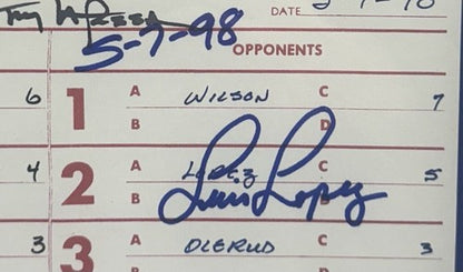 Mark McGwire Signed 1998 Official Lineup Card 13 Hr Framed Cardinals Auto Coa