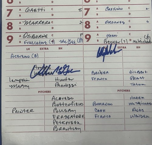 Mark McGwire Signed 1998 Official Lineup Card 13 Hr Framed Cardinals Auto Coa
