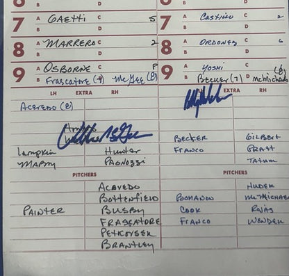 Mark McGwire Signed 1998 Official Lineup Card 13 Hr Framed Cardinals Auto Coa