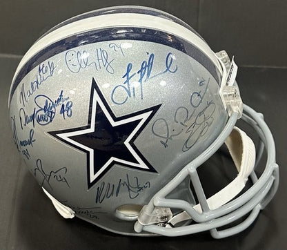 Cowboys 1990’s Multi Signed FS Helmet Aikman Woodson Brown 11 Auto JSA COA HOF