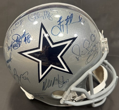 Cowboys 1990’s Multi Signed FS Helmet Aikman Woodson Brown 11 Auto JSA COA HOF