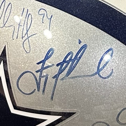 Cowboys 1990’s Multi Signed FS Helmet Aikman Woodson Brown 11 Auto JSA COA HOF