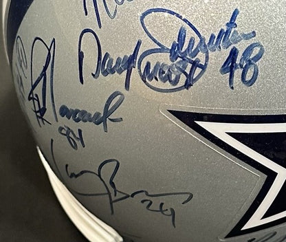 Cowboys 1990’s Multi Signed FS Helmet Aikman Woodson Brown 11 Auto JSA COA HOF