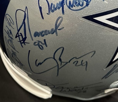 Cowboys 1990’s Multi Signed FS Helmet Aikman Woodson Brown 11 Auto JSA COA HOF