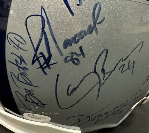 Cowboys 1990’s Multi Signed FS Helmet Aikman Woodson Brown 11 Auto JSA COA HOF