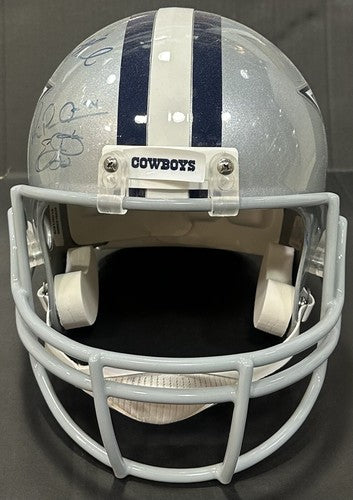 Cowboys 1990’s Multi Signed FS Helmet Aikman Woodson Brown 11 Auto JSA COA HOF