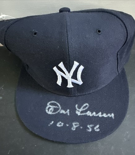 Don Larsen Ny Yankees Signed Game Model Hat Cap 1956 Ws Perfect Game Pg Auto Psa