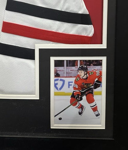 Connor Bedard Signed Framed Blackhawks Jersey Calder Rookie Auto Fanatics COA