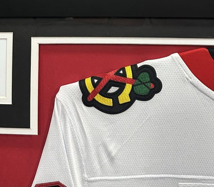 Connor Bedard Signed Framed Blackhawks Jersey Calder Rookie Auto Fanatics COA