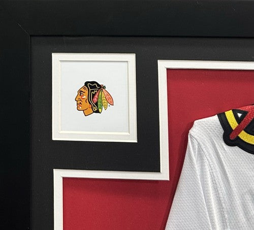 Connor Bedard Signed Framed Blackhawks Jersey Calder Rookie Auto Fanatics COA