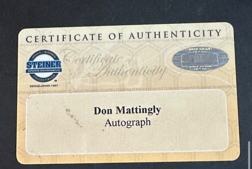 Derek Jeter Don Mattingly Signed 7/4/2005 Game Used 3rd Base Auto MLB Steiner