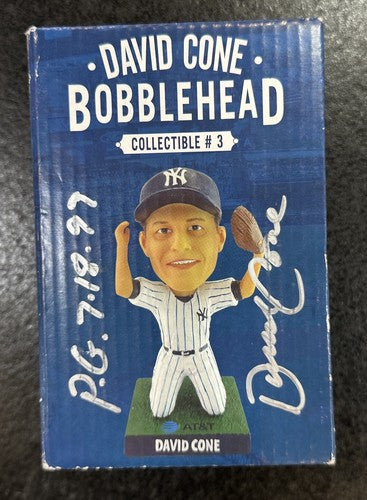 DAVID CONE Signed Yankees Perfect Game SGA Bobblehead Pg  7/18 Auto Bobble Coa