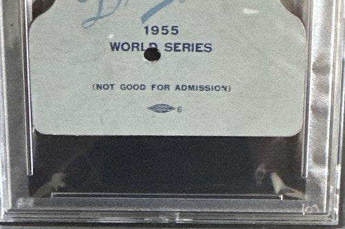1955 WORLD SERIES Clubhouse TICKET Brooklyn DODGERS Jackie Robinson Psa 7 Pop 1