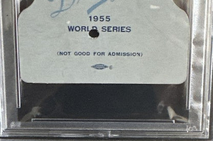 1955 WORLD SERIES Clubhouse TICKET Brooklyn DODGERS Jackie Robinson Psa 7 Pop 1