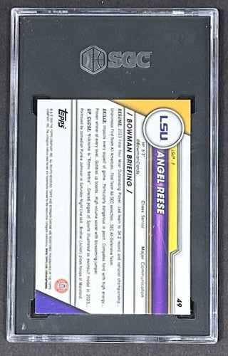 2023-24 Bowman U Chrome Angel Reese Rookie Pink Refeactor SGC Gem 10 LSU Sky RC