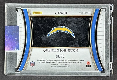 Quentin Johnston Signed 2023 Select RPA Rookie Patch Mint Auto /75 Chargers