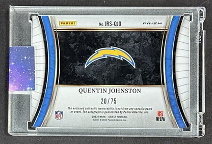 Quentin Johnston Signed 2023 Select RPA Rookie Patch Mint Auto /75 Chargers