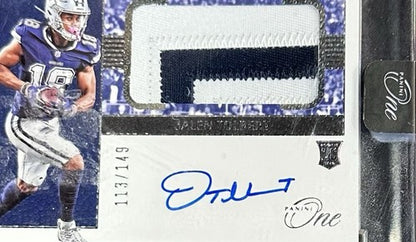 2022 Panini One Jalen Tolbert Signed RPA /149 Mint Auto Rookie Patch Cowboys RC