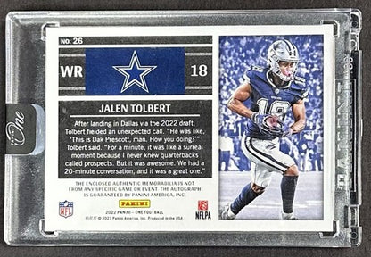 2022 Panini One Jalen Tolbert Signed RPA /149 Mint Auto Rookie Patch Cowboys RC
