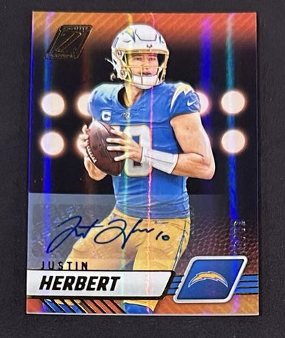 Justin Herbert Signed 2023 Panini Zenith /50 Auto LA Chargers NM/M Card #58