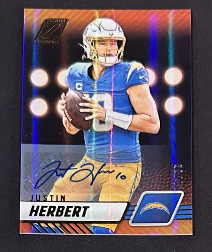 Justin Herbert Signed 2023 Panini Zenith /50 Auto LA Chargers NM/M Card #58
