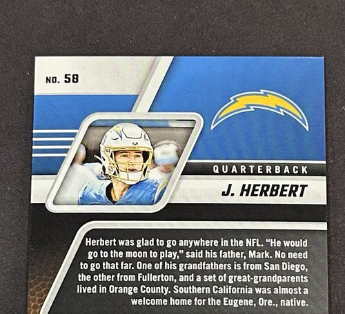 Justin Herbert Signed 2023 Panini Zenith /50 Auto LA Chargers NM/M Card #58