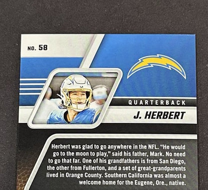 Justin Herbert Signed 2023 Panini Zenith /50 Auto LA Chargers NM/M Card #58
